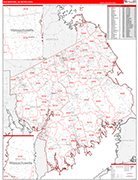 New Bedford Metro Area Wall Map Red Line Style